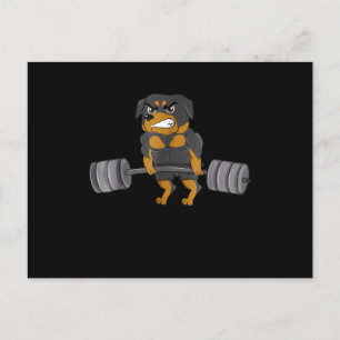 Rottweiler Weightlifting Bodybuilding Dog Postcard