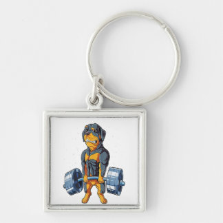 Rottweiler Weightlifting Funny Deadlift Men Fitnes Keychain