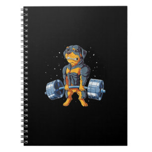 Rottweiler Weightlifting Funny Deadlift Men Fitnes Notebook