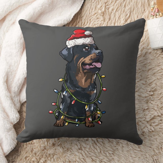 Rottweiler Weihnachten Geschenk X-Mas Hunde Kostüm Throw Pillow (Blanket)