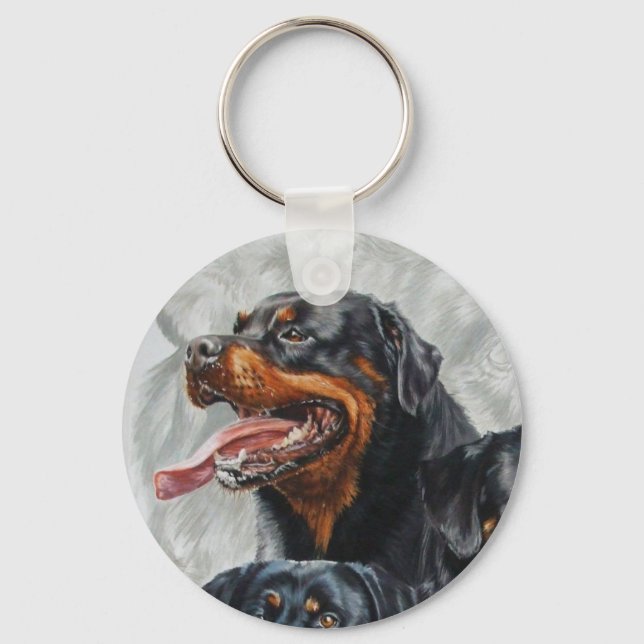 Rottweiler wGhost Keychain (Front)