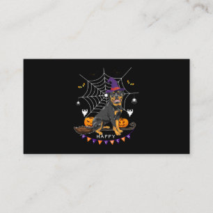 Rottweiler Witch Pumpkin Halloween Mens Womens Dog Business Card