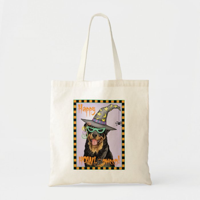 Rottweiler Witch Tote Bags