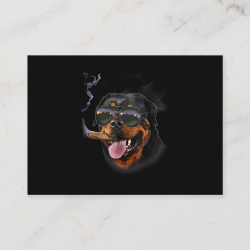 Rottweiler With Cigar Wearing Aviator Sunglass Business Card