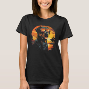 Rottweiler With Sunglasses Funny Retro Vintage Dog T-Shirt