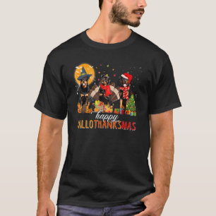 Rottweiler Wizard Hat Turkey Santa Hat Happy Hallo T-Shirt