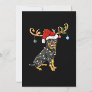 Rottweiler Xmas Gift Santas Reindeer Rottweiler Announcement