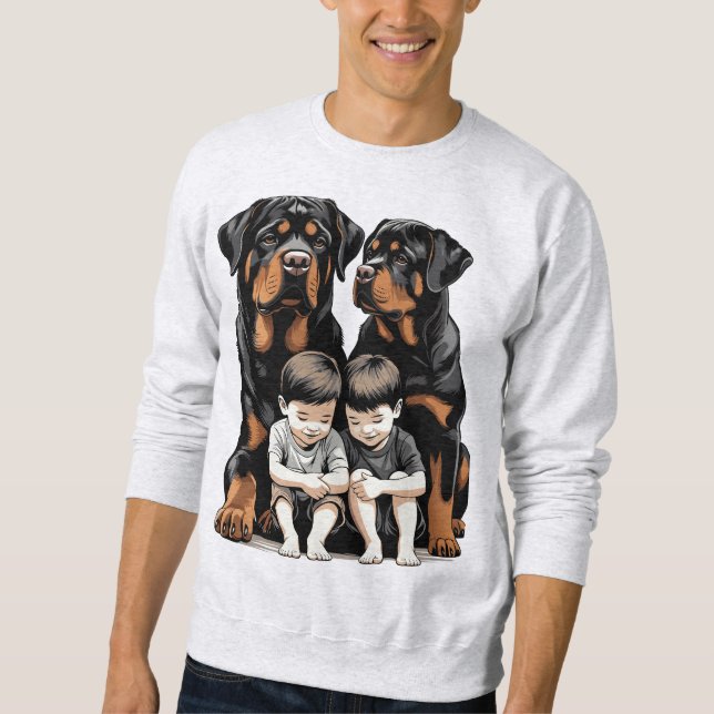 Rottweilers As Loyal Guardians Of Kids Sweatshirt (Front)