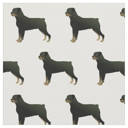 Rottweiller Silhouette Tiled - Basic Fabric