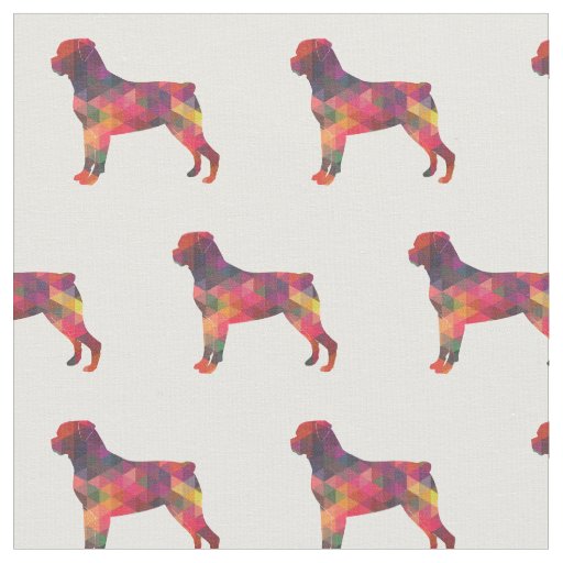 Rottweiller Silhouette Tiled - Multi Fabric