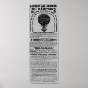 Rotunda Baloon ascent, Antique Dublin Ireland Poster