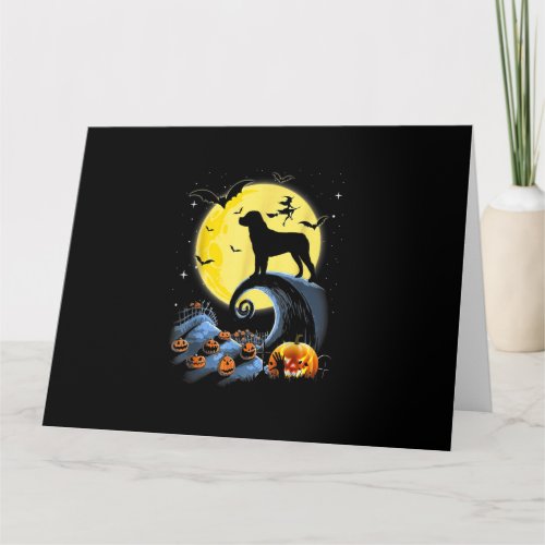 Rotweiler dog and Moon funny halloween costume Card