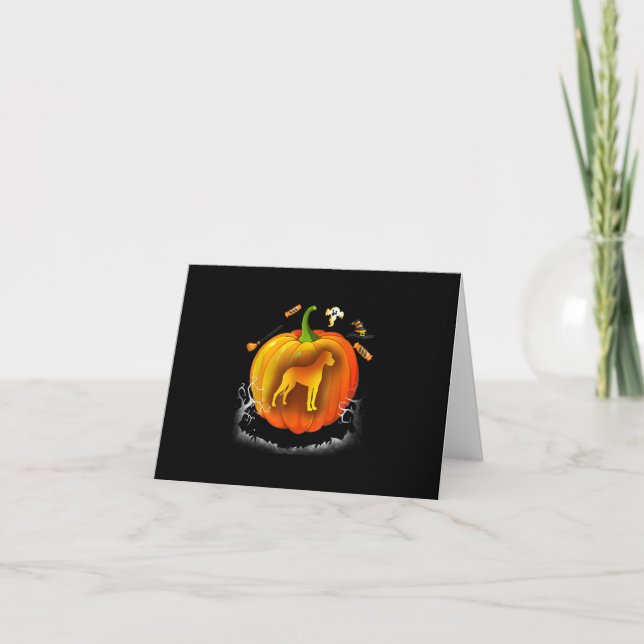 Rotweiler dog pumpkin costume Halloween Note Card (Front)