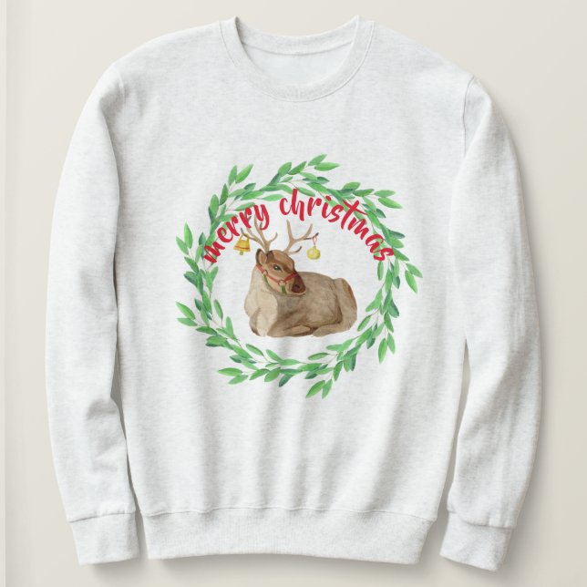 Roudolf Reindeer Christmas Sweatshirt - Cozy  (Design Front)