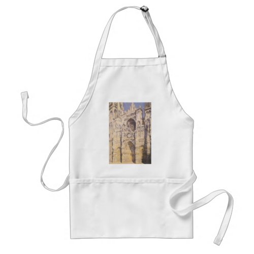 Rouen Cathedral Harmony Blue Gold by Claude Monet Adult Apron