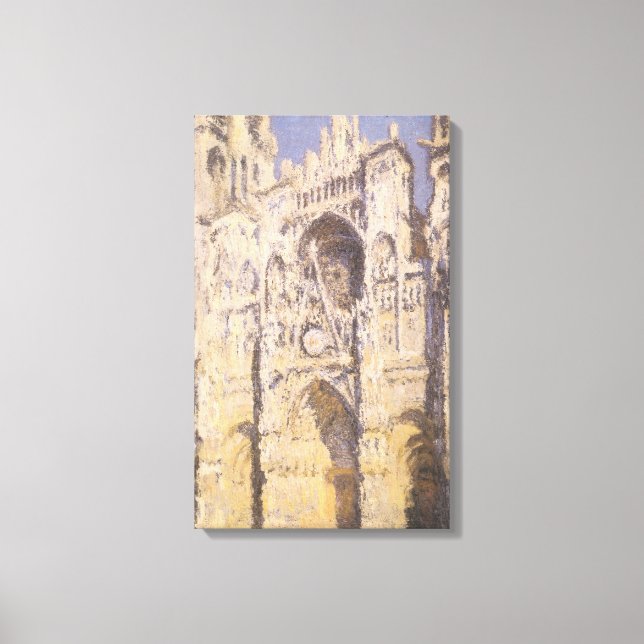Rouen Cathedral, Harmony Blue Gold by Claude Monet Canvas Print (Front)