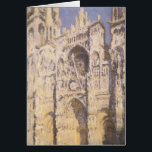 Rouen Cathedral, Harmony Blue Gold by Claude Monet Cards<br><div class="desc">Rouen Cathedral, Portal and Tour d'Albane, Full Sunlight, Harmony in Blue and Gold (1894) by Claude Monet is a vintage impressionism fine art architectural painting. A beautiful old church in Rouen, in northwestern France. The Rouen Cathedral series captures the façade of the cathedral at different times of the day and...</div>