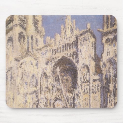 Rouen Cathedral Harmony Blue Gold by Claude Monet Mouse Pad