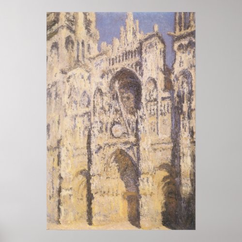 Rouen Cathedral Harmony Blue Gold by Claude Monet Poster