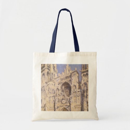 Rouen Cathedral Harmony Blue Gold by Claude Monet Tote Bag