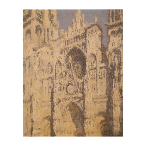 Rouen Cathedral Harmony Blue Gold by Claude Monet Wood Wall Decor