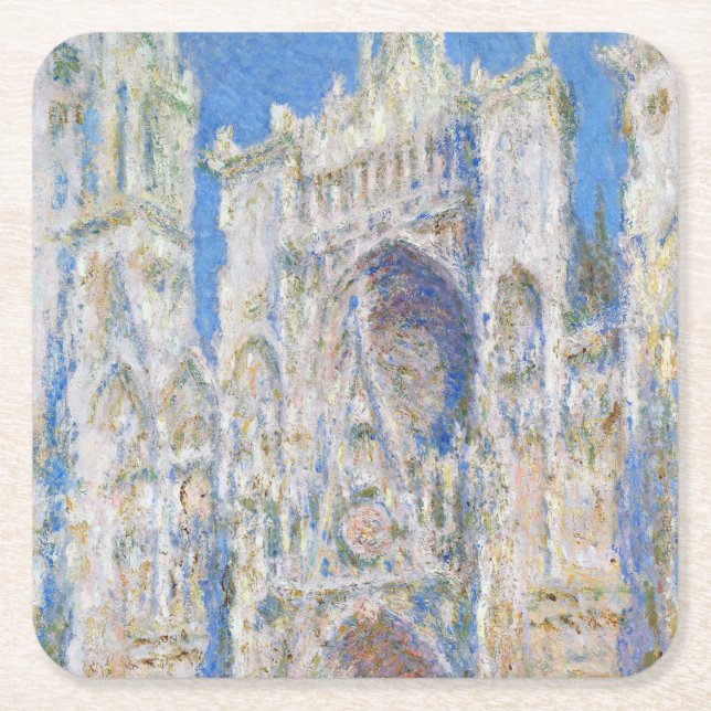 Rouen Cathedral (Sunlight), Monet Square Paper Coaster (Front)