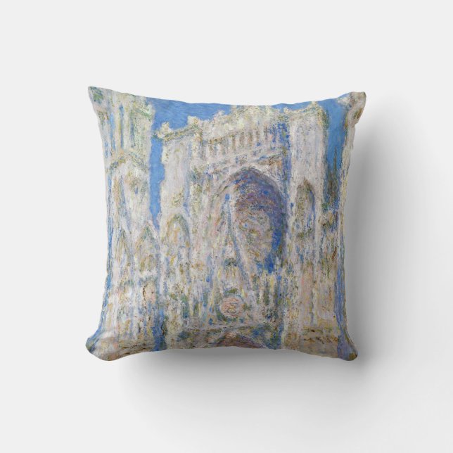 Rouen Cathedral (Sunlight), Monet Throw Pillow (Front)