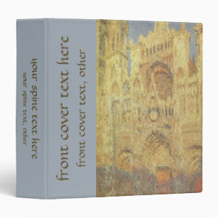 Rouen Cathedral, Sunset by Claude Monet 3 Ring Binder
