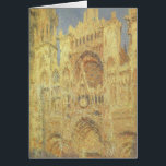 Rouen Cathedral, Sunset by Claude Monet Cards<br><div class="desc">Rouen Cathedral, Sunset (1894) by Claude Monet is a vintage impressionism fine art architectural painting. A beautiful old church in Rouen, in northwestern France. The Rouen Cathedral series captures the façade of the cathedral at different times of the day and year, tracing changes in its appearance under different lighting conditions,...</div>