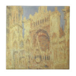 Rouen Cathedral, Sunset by Claude Monet Ceramic Tile<br><div class="desc">Rouen Cathedral, Sunset (1894) by Claude Monet is a vintage impressionism fine art architectural painting. A beautiful old church in Rouen, in northwestern France. The Rouen Cathedral series captures the façade of the cathedral at different times of the day and year, tracing changes in its appearance under different lighting conditions,...</div>