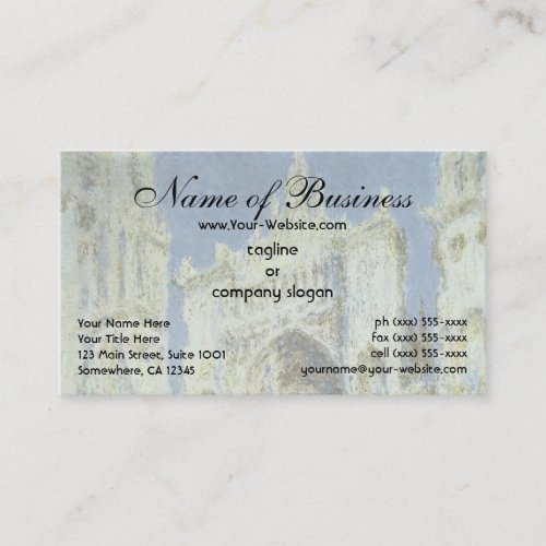 Rouen Cathedral West Facade Sunlight Claude Monet Business Card