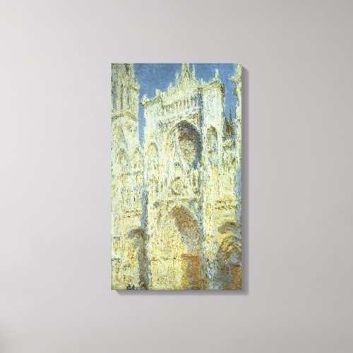 Rouen Cathedral West Facade Sunlight Claude Monet Canvas Print