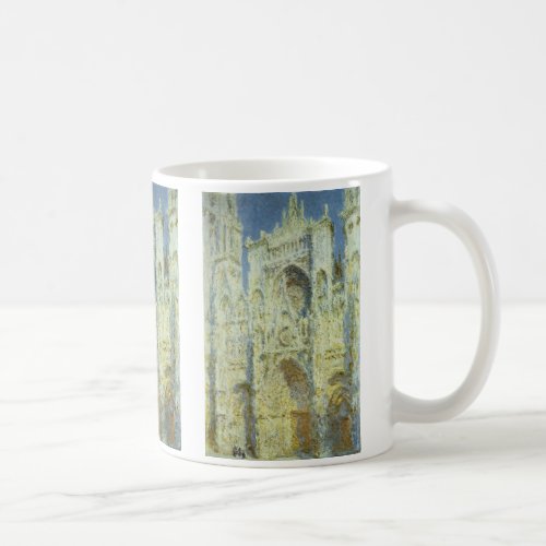 Rouen Cathedral West Facade Sunlight Claude Monet Coffee Mug