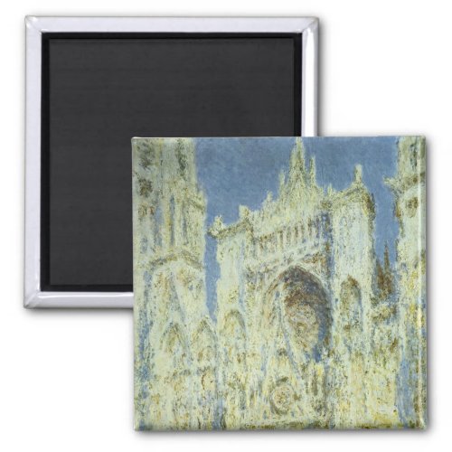 Rouen Cathedral West Facade Sunlight Claude Monet Magnet