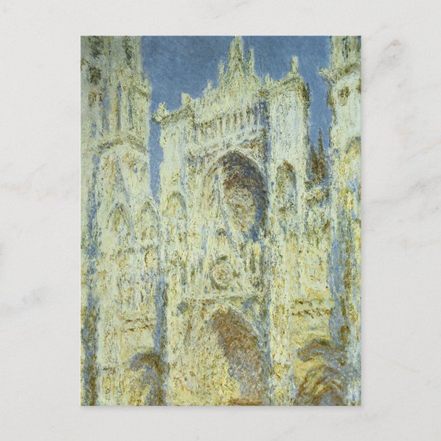 Rouen Cathedral West Facade Sunlight, Claude Monet Postcard (Front)