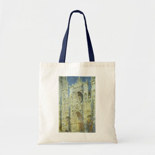 Rouen Cathedral West Facade Sunlight Claude Monet Tote Bag