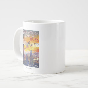 Rouen, France - Pilot and Plane Giant Coffee Mug