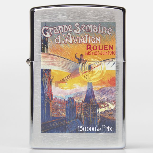 Rouen, France - Pilot and Plane Zippo Lighter (Front)