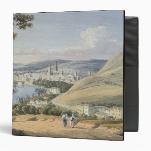 Rouen from Mont Sainte_Catherine wc on paper 3 Ring Binder