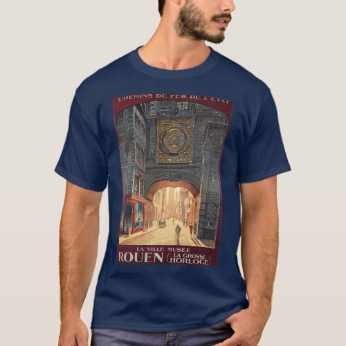 Rouen Normandy France Vintage French Railway Trave T_Shirt