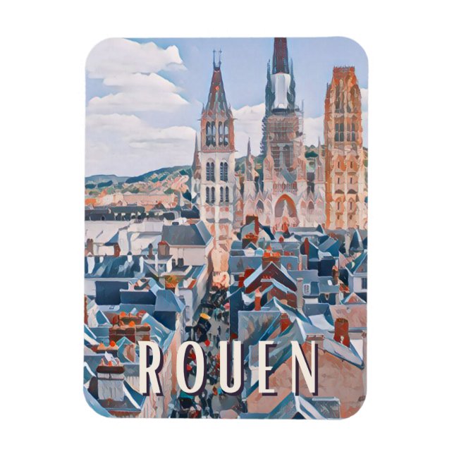 Rouen Photo Vintage  Magnet (Vertical)