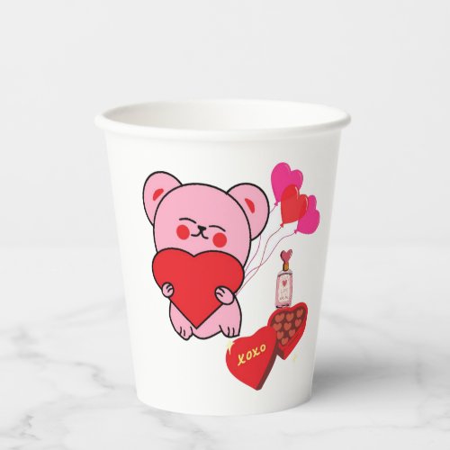 Rouge and pink love chocolate  paper cups