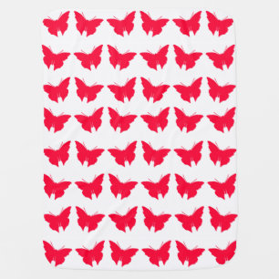 Rouge Bold Butterflies Baby Blanket