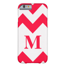 Rouge Bold Chevron with monogram Barely There iPhone 6 Case
