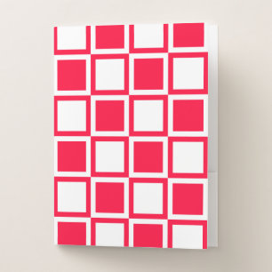 Rouge Bold Mod Squares Pocket Folder