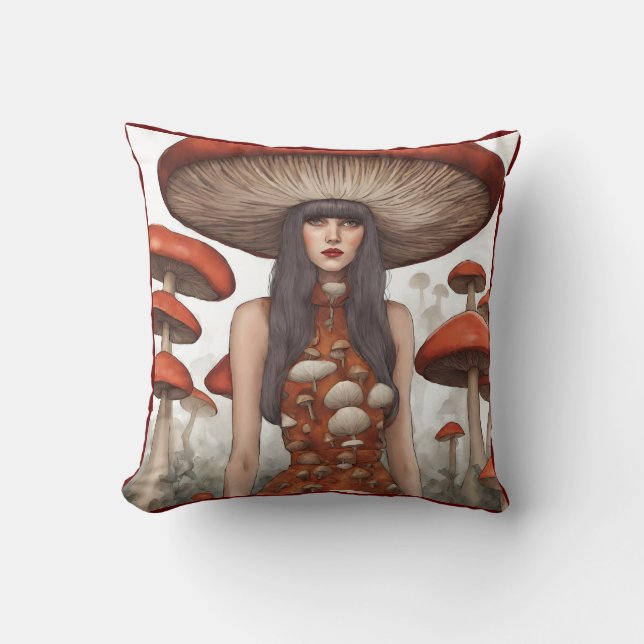Rouge Fungirl Throw Pillow (Front)