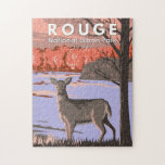 Rouge National Urban Park Canada Travel Vintage Jigsaw Puzzle<br><div class="desc">Rouge National Urban Park vector art design. The Park is centered around the Rouge River and its tributaries in the Greater Toronto Area.</div>