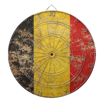 Rough Aged Vintage Belgian Flag Dartboard by UniqueFlags at Zazzle