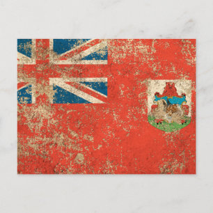 Rough Aged Vintage Bermuda Flag Postcard