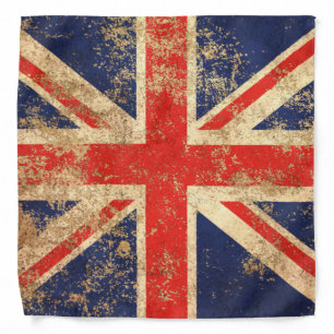 Rough Aged Vintage British Flag Bandana